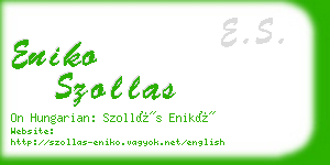 eniko szollas business card